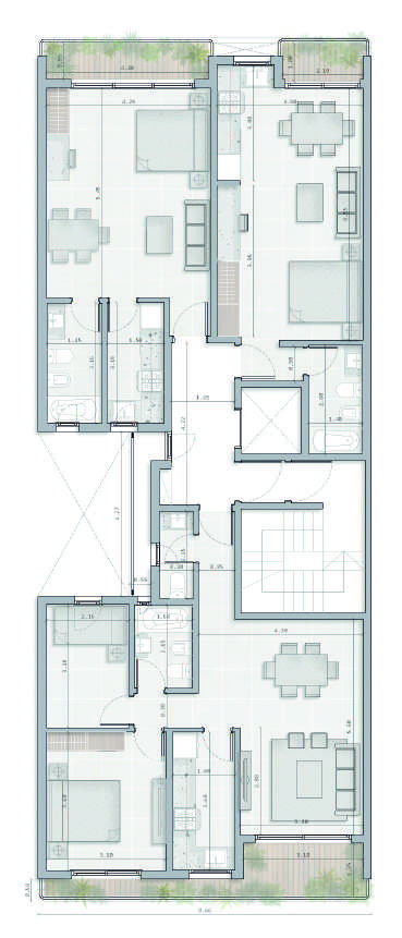 Planta tipo Torre 1 — Dos Olivos